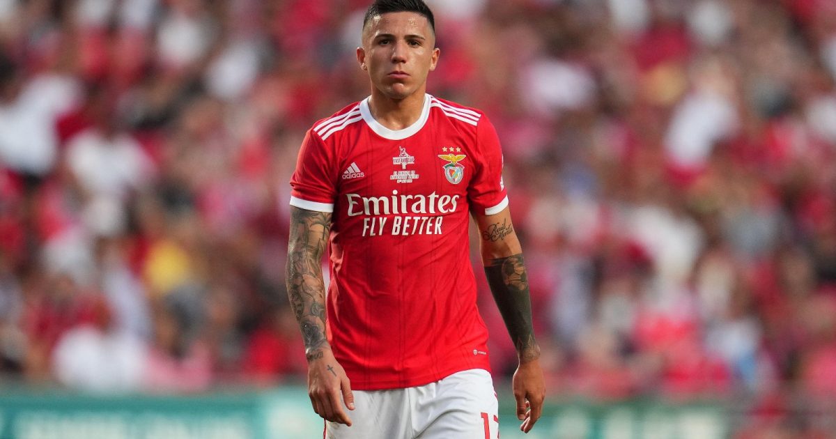 Lisbon, Portugal. July 25, 2022, Enzo Fernandez of Benfica during the Pre-Season Friendly Eusebio Cup match between SL Benfica and Newcastle United FC played at Estadio da Luz on July 25, 2022 in Lisbon, Portugal.