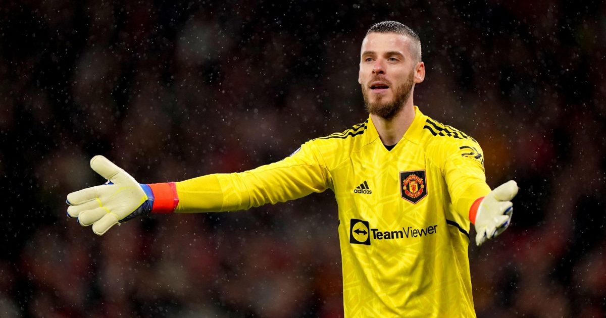 David de Gea during the Premier League match between Manchester United and Bournemouth at Old Trafford, Manchester, January 2023.