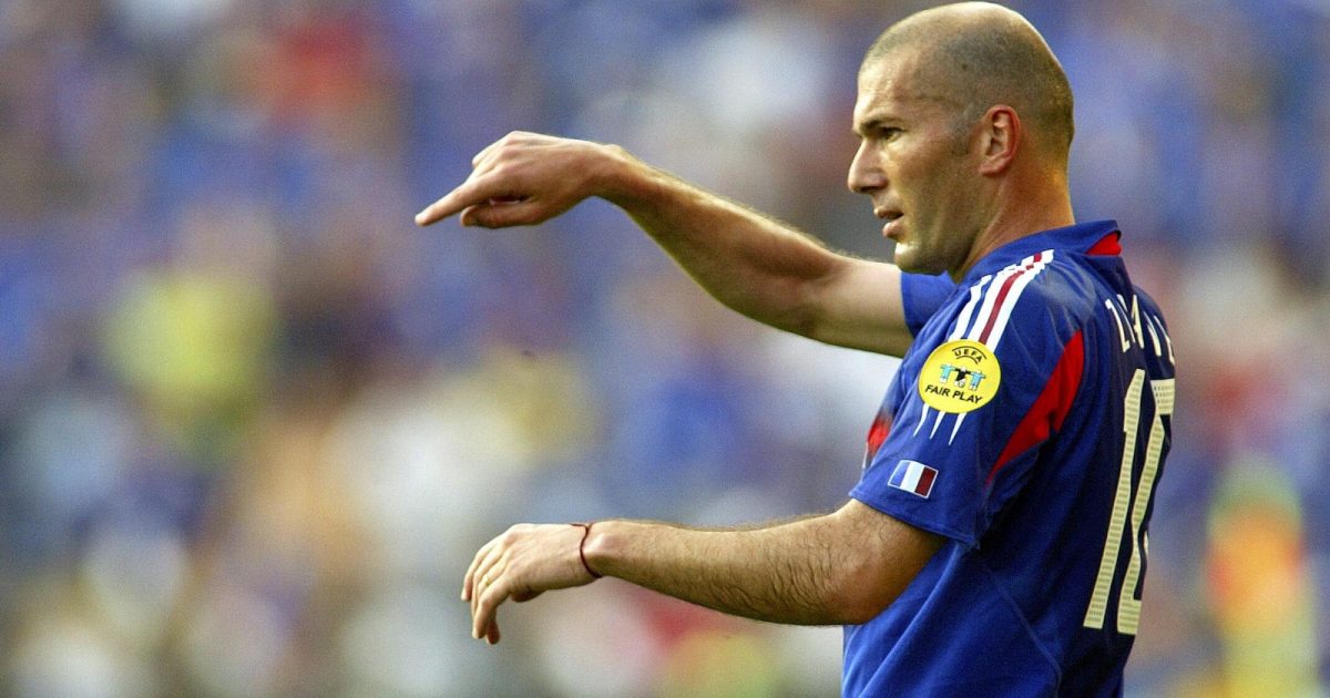 Zinedine Zidane during the UEFA European Championship match between Croatia and France at Dr.Magalhaes Pessoa Stadium, Leiria, Portugal, June 2004.