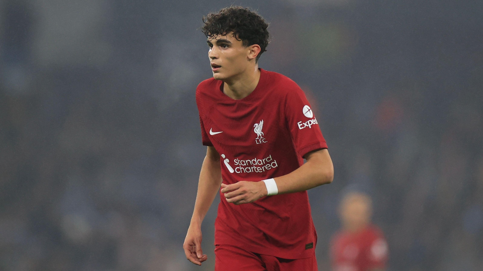 Stefan Bajcetic during the League Cup match between Manchester City and Liverpool at Etihad Stadium, Manchester, December 2022.