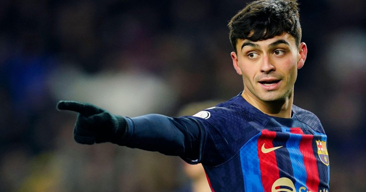 Pedri during the Copa del Rey match between Barcelona and Real Sociedad at Camp Nou, Barcelona, January 2023.