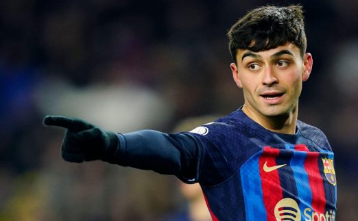Pedri during the Copa del Rey match between Barcelona and Real Sociedad at Camp Nou, Barcelona, January 2023.