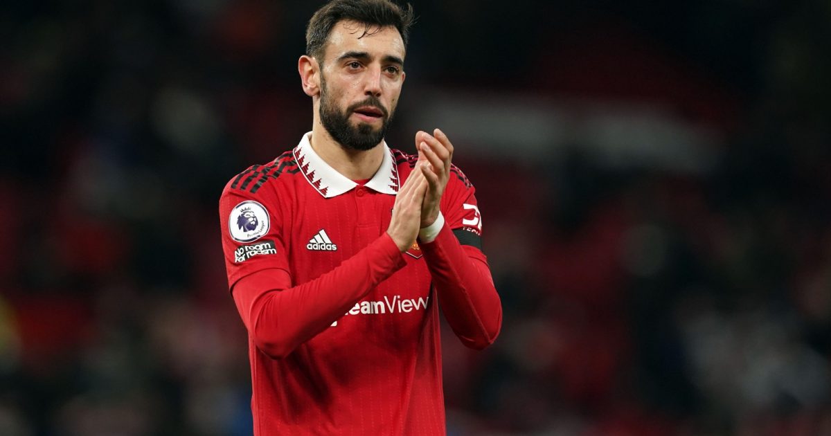 Bruno Fernandes after Manchester United's Premier League victory over Crystal Palace at Old Trafford, Manchester, February 2023.