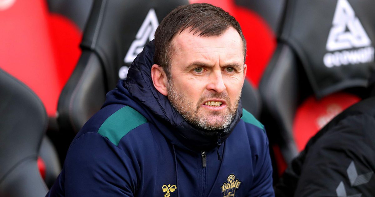 Southampton manager Nathan Jones during the Premier League match at St. Mary's Stadium, Southampton.