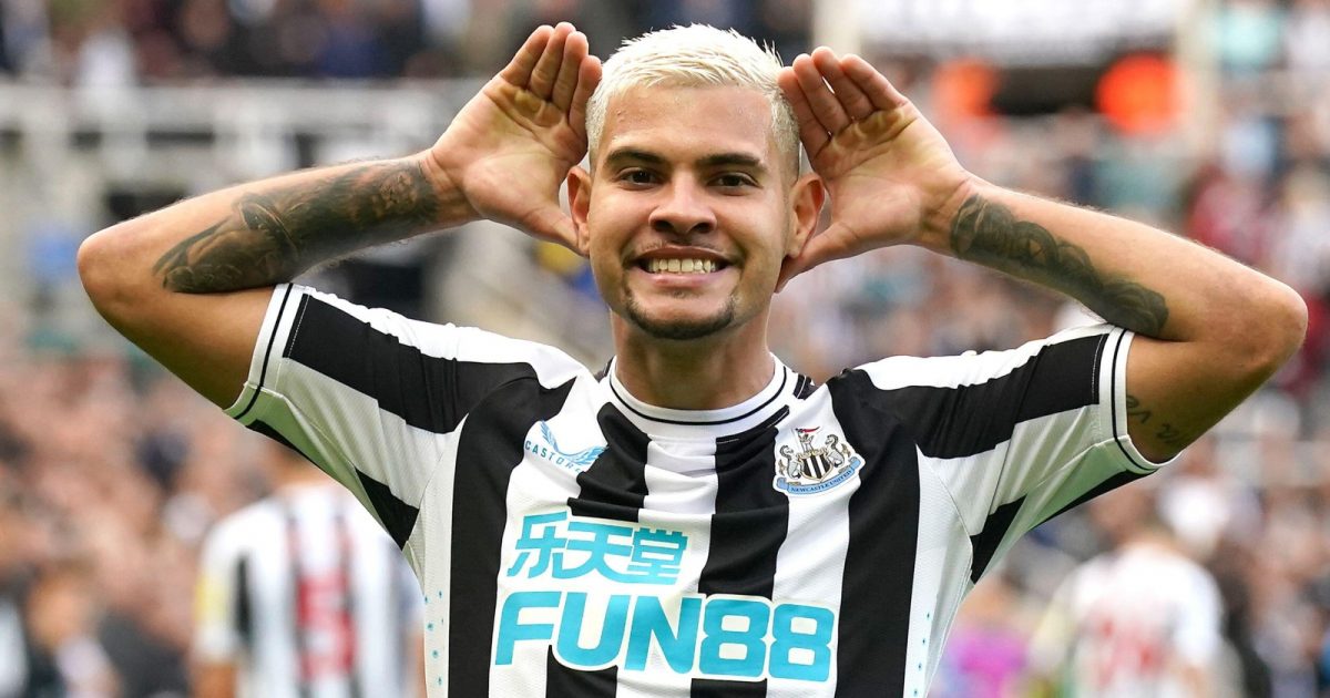 Newcastle United's Bruno Guimaraes celebrates scoring their side's third goal of the game during the Premier League match at St James' Park, Newcastle upon Tyne. Picture date: Saturday October 8, 2022.