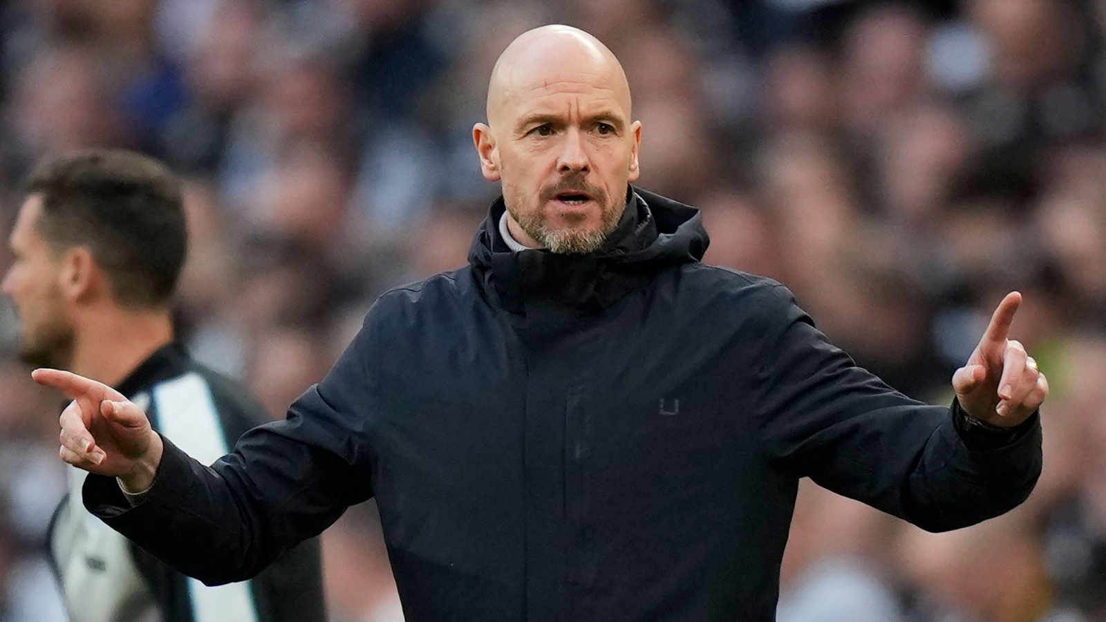 Erik ten Hag during the League Cup final between Manchester United and Newcastle United at Wembley Stadium, London, February 2023.