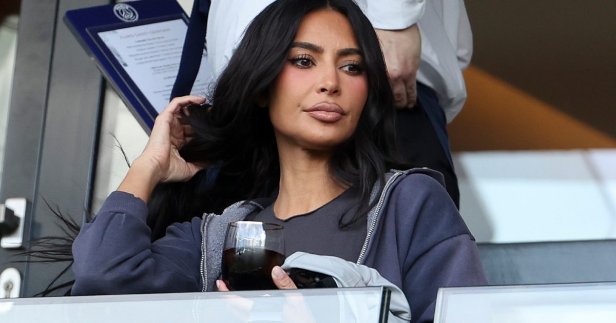 Kim Kardashian during the Ligue 1 match between PSG and Rennes at Parc des Princes, Paris, March 2023.