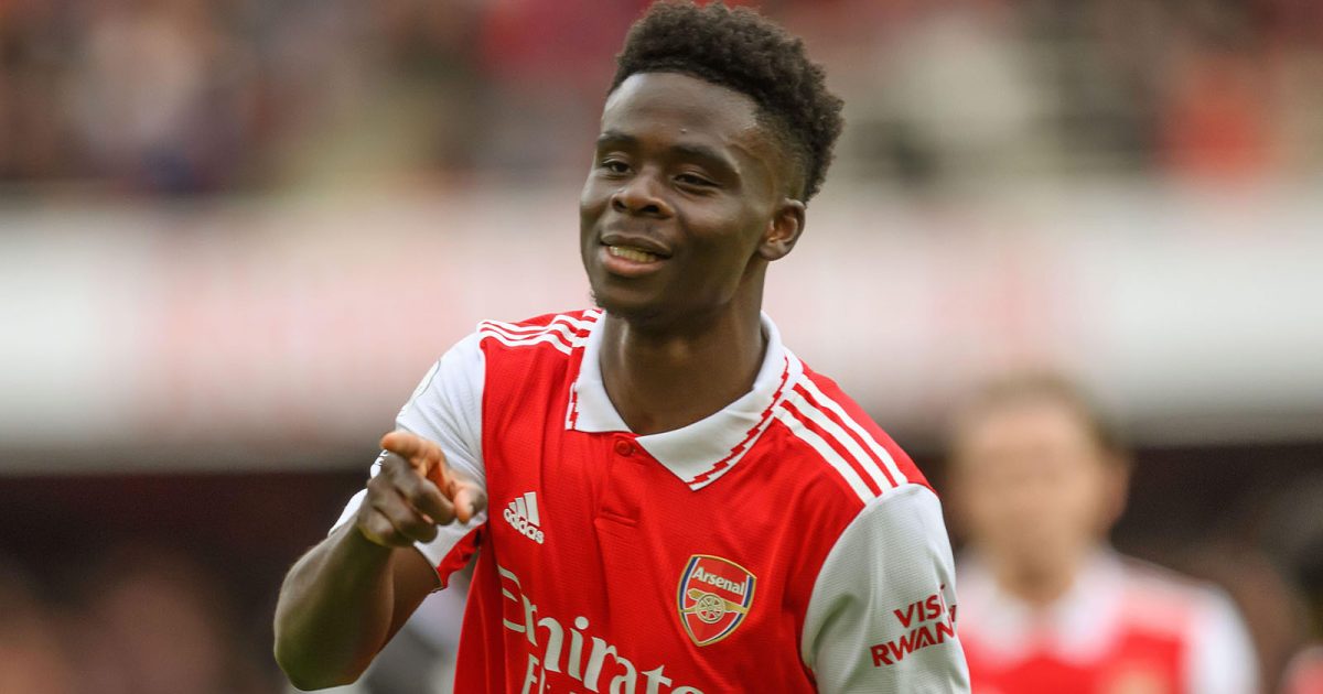 Arsenal v Crystal Palace - Premier League - Emirates Stadium Arsenal's Bukayo Saka celebrates scoring his goal during the Premier League match at the Emirates Stadium, London.