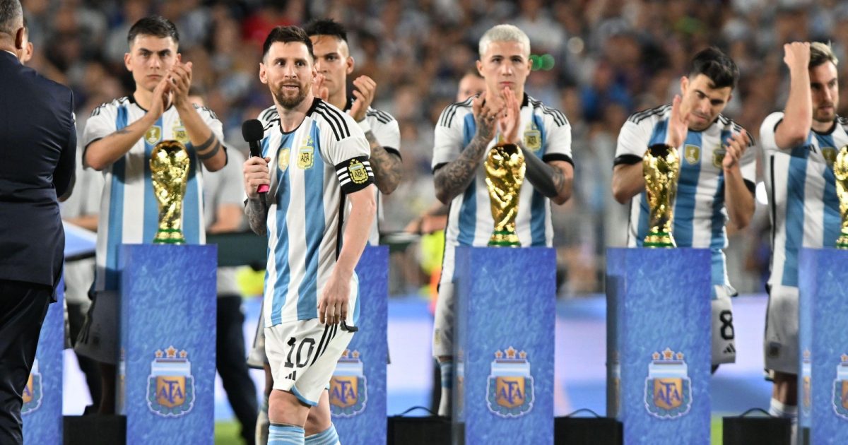 23rd March 2023: Belgrano, Buenos Aires, Argentina: International football friendly, Argentina versus Panama: Lionel Messi of Argentina swith wife Antonella Roccuzzo and other players