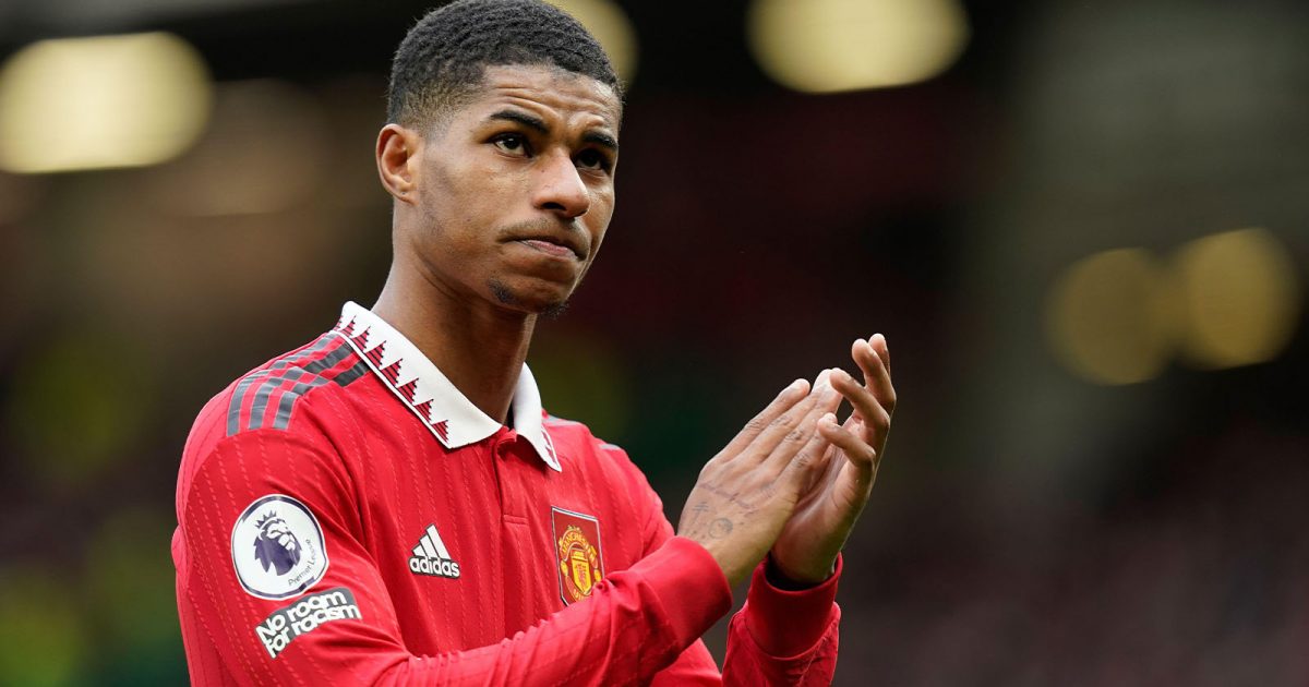 Marcus Rashford of Manchester United claps the fans after the Premier League match at Old Trafford, Manchester.