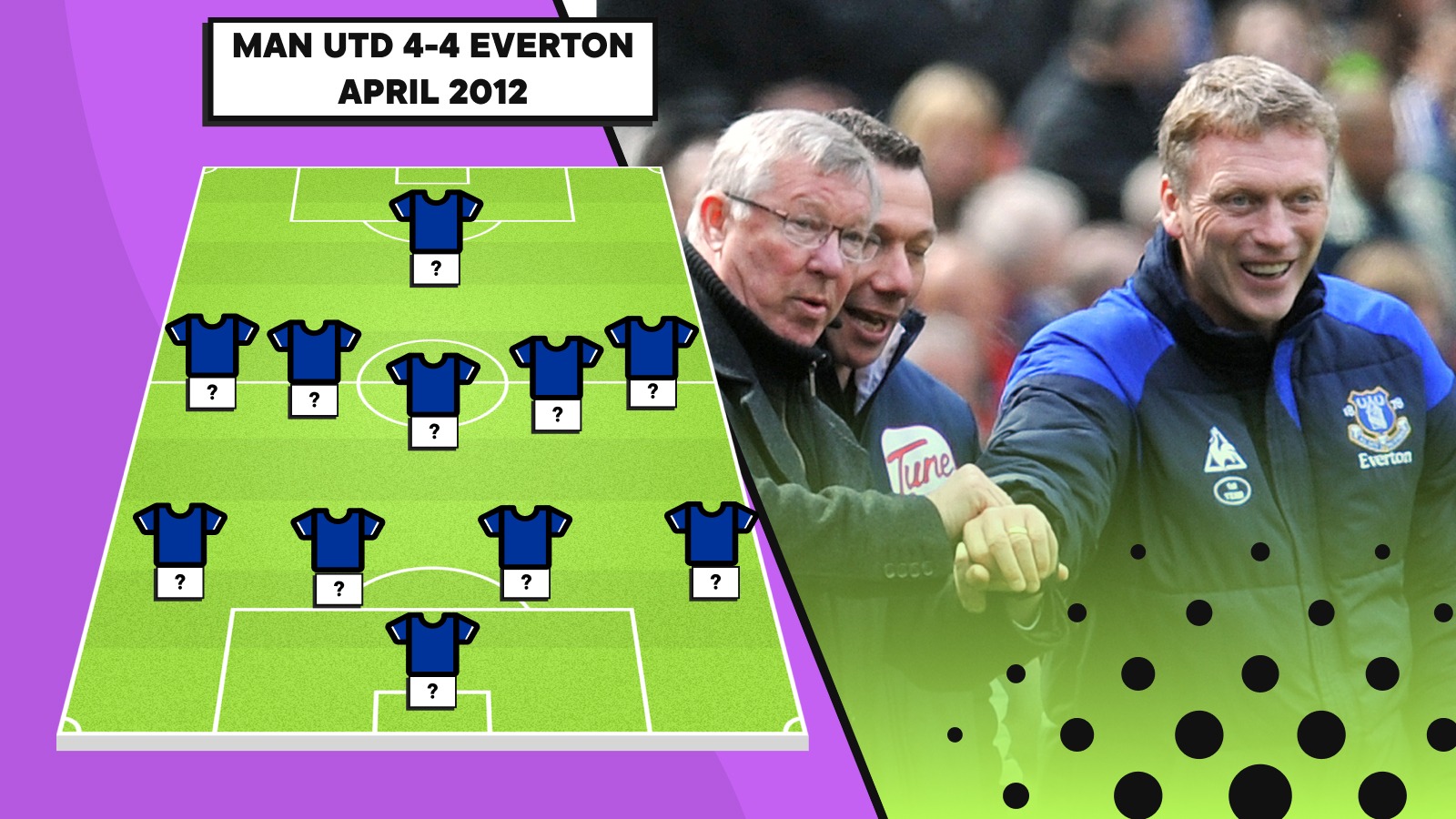 Everton's XI from the 4-4 against Manchester United, Old Trafford, Manchester, April 2012