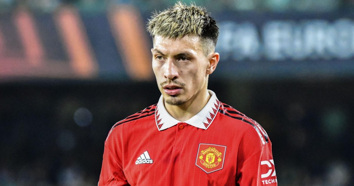 Lisandro Martinez after a foul during the UEFA Europa League Round of 16, 2nd Leg Real Betis vs Manchester United at Benito Villamarín Stadium, Seville, Spain, 16th March 2023.