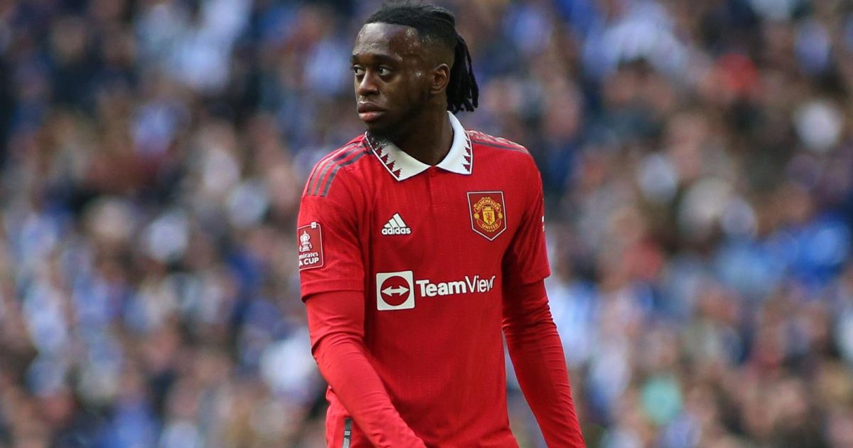 Aaron Wan-Bissaka of Manchester United during the FA Cup Semi Final football match between Brighton Hove Albion and Manchester United at Wembley Stadium, London, England.