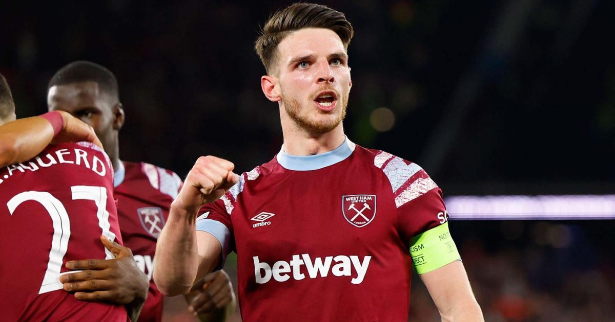 Declan Rice of West Ham United during West Ham United v AZ Alkmaar football match, UEFA Europa Conference League, London, London