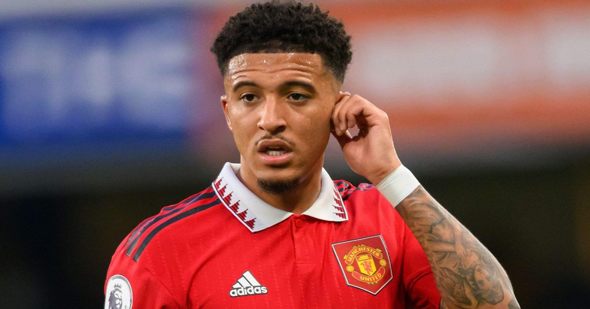 22 Oct 2022 - Chelsea v Manchester United - Premier League - Stamford Bridge Manchester United's Jadon Sancho during the Premier League match against Chelsea at Stamford Bridge, London.
