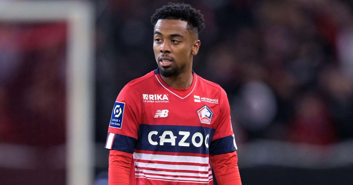 LILLE - Angel Gomes of LOSC Lille during the French Ligue 1 match between Lille OSC and Estac Troyes AC at Pierre-Mauroy Stadium on January 15, 2023 in Lille, France.