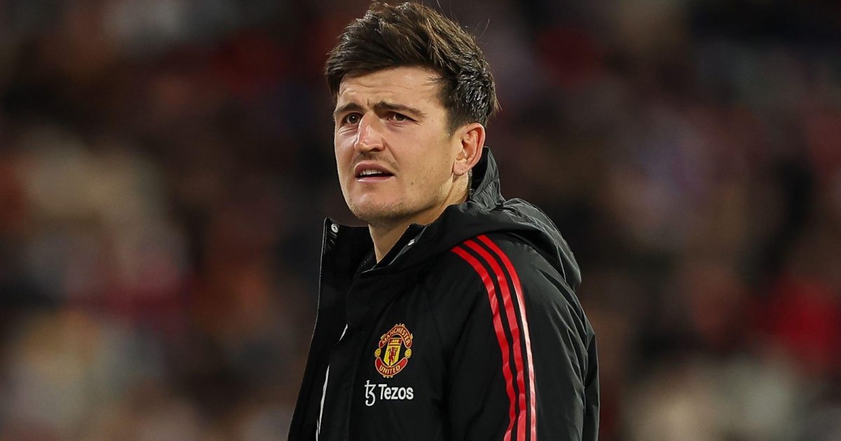 Harry Maguire (5) of Manchester United on the sidelines after being substituted