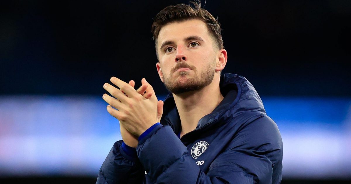 Mason Mount claps his hands and applauds the supporters at full-time