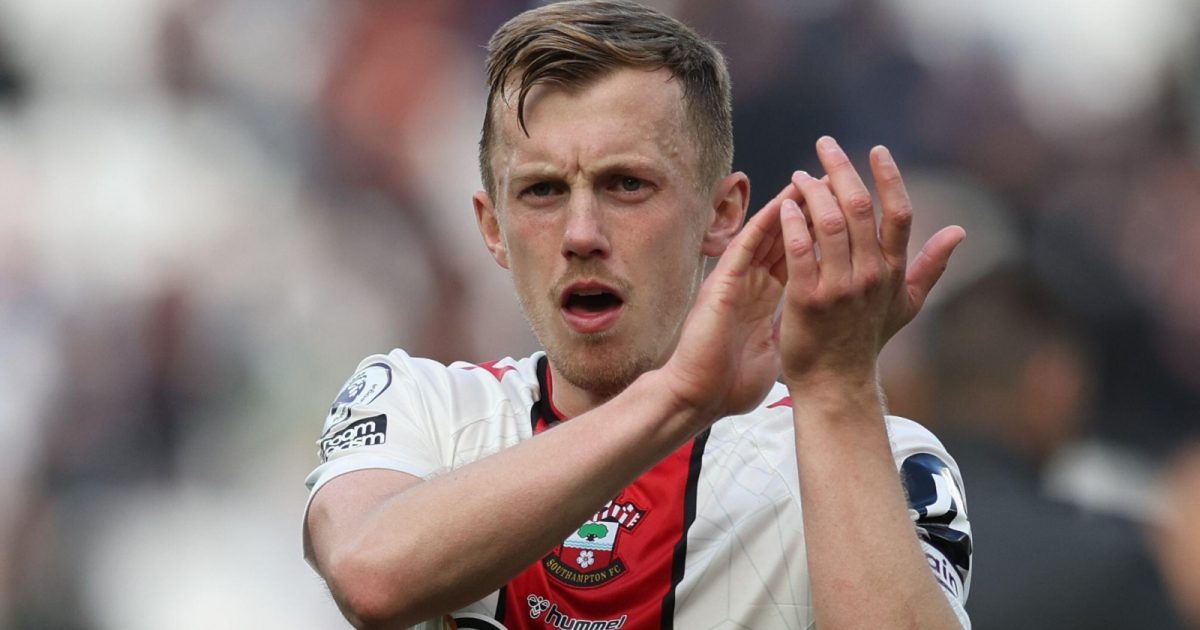 James Ward-Prowse during the Premier League match between West Ham United and Southampton at London Stadium, London, April 2023.