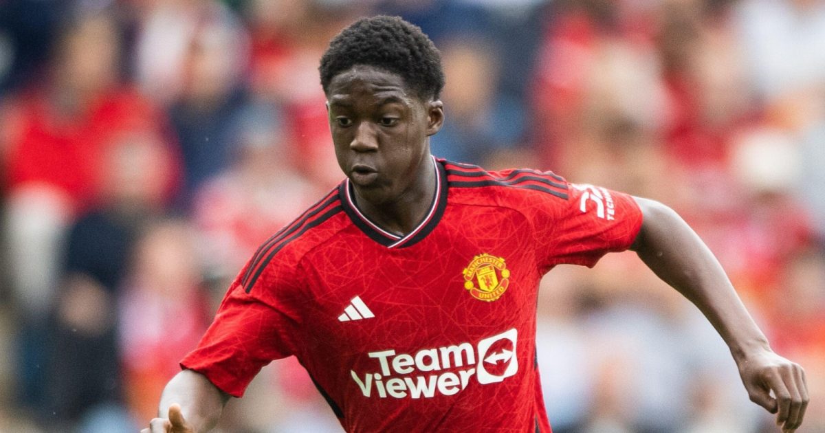 Oslo, Norway. 12th July, 2023. Kobbie Mainoo (62) of Manchester United seen during a pre-season friendly between Manchester United and Leeds United at Ullevaal Stadion in Oslo