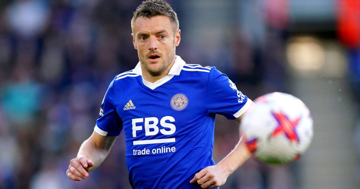 Leicester City's Jamie Vardy during the Premier League match at the King Power Stadium, Leicester. Picture date: Monday May 1, 2023.
