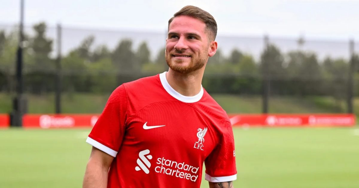 Alexis Mac Allister, Argentinian World Cup winner signed from Brighton, unveiled as a Liverpool player, June 2023