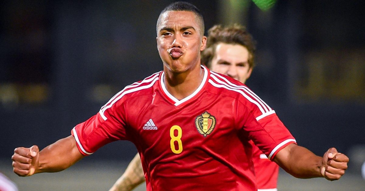 Belgian Youri Tielemans celebrates after scoring during the third qualification game for the 2017 European Championship Under 21, in group 1, between Belgium and Malta, Friday 09 October 2015, in Leuven.