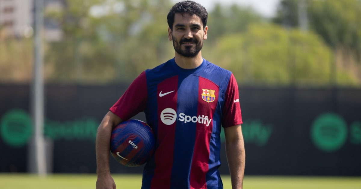 Ilkay Gundogan unveiling as new FC Barcelona player at Ciutat Esportiva Joan Gamper on July 17, 2023 in Barcelona, Spain