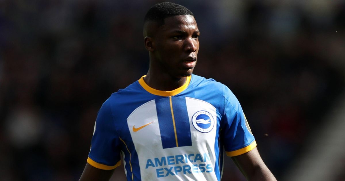 Moises Caicedo during the Premier League match between Brighton and Brentford at AMEX Stadium, Falmer, April 2023.