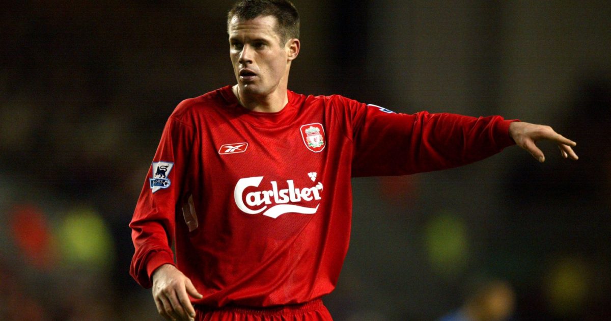Jamie Carragher during the Premier League match between Liverpool and Arsenal at Anfield, Liverpool, November 2004.