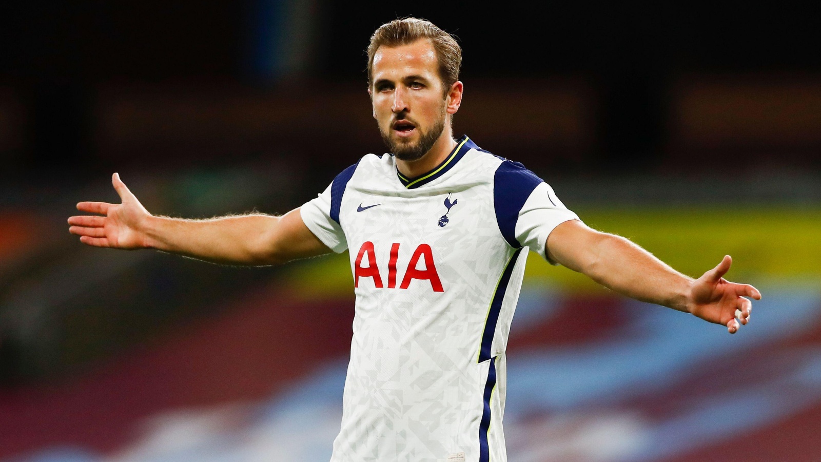 Tottenham's Harry Kane gestures during the English Premier League soccer match between Burnley and Tottenham Hotspur at Turf Moor stadium Burnley, England, Monday, Oct. 26, 2020.