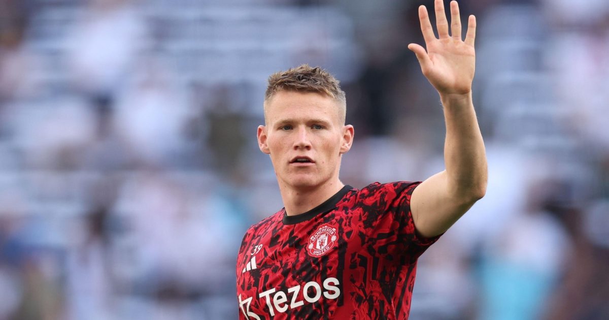 Scott McTominay before the Premier League match between Tottenham Hotspur and Manchester United at Tottenham Hotspur Stadium, London, August 2023.