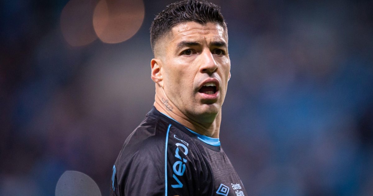 Luis Suarez of Gremio during the match between Gremio and Cruzeiro, for the Brazilian Serie A 2023, at Arena do Gremio Stadium, in Porto Alegre on August 27.