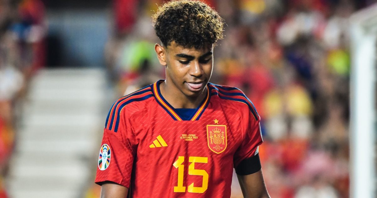 Lamine Yamal during the European Championship qualifier between Spain and Cyprus at Nuevo Los Carmenes in Granada, Spain, September 2023.