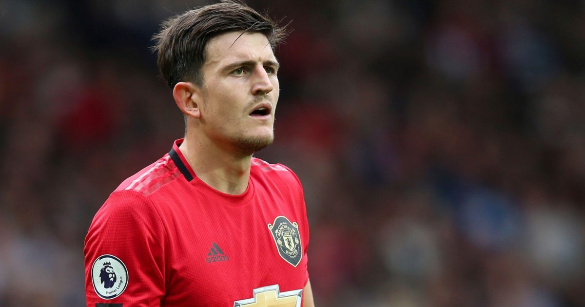 Harry Maguire during the Premier League match between Manchester United and Chelsea at Old Trafford, Manchester, August 2019.