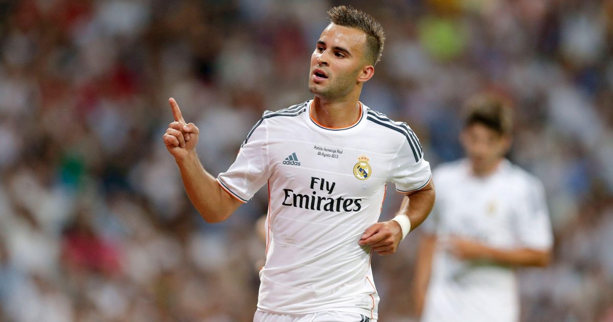 Real Madrid's Jese Rodriguez celebrates after scoring a goal during the Santiago Bernabeu trophy soccer match against Al Sadd at the Santiago Bernabeu stadium, in Madrid, Spain, Friday, Aug. 23, 2013.