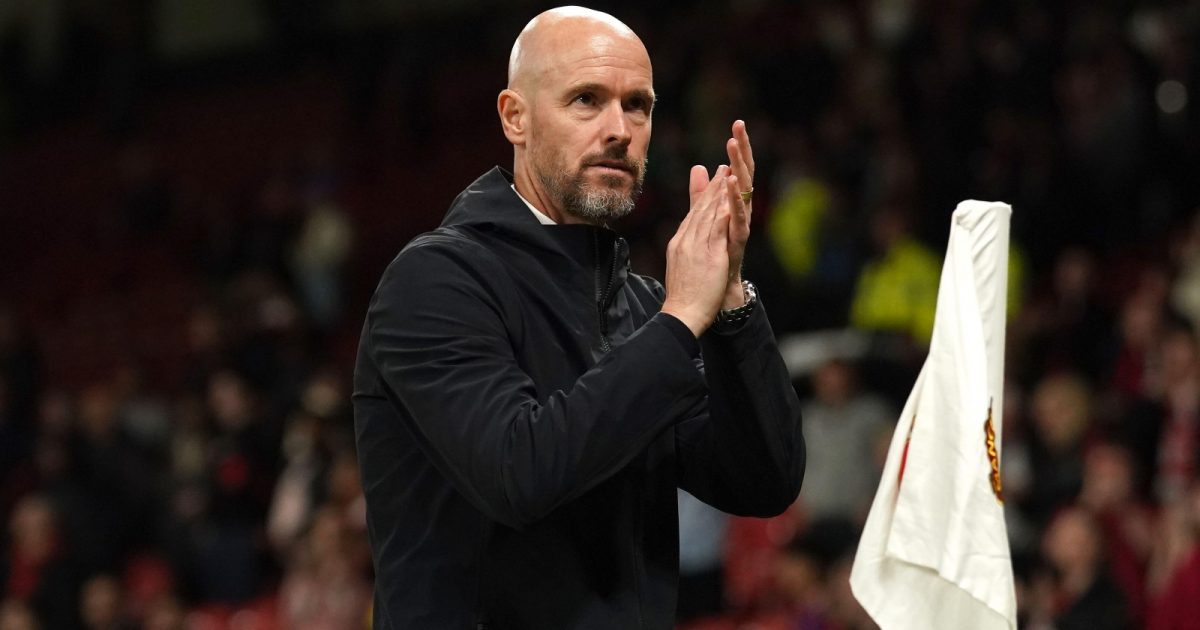 Manchester United manager Erik ten Hag applauds the fans after the Carabao Cup third round match at Old Trafford, Manchester. Picture date: Tuesday September 26, 2023.