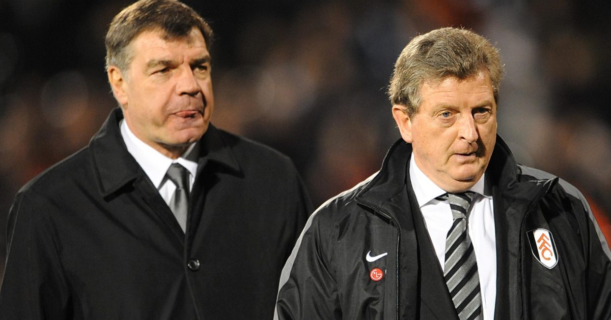 Roy Hodgson and Sam Allardyce before the Premier League match between Fulham and Blackburn Rovers at Craven Cottage, London, during the 2009-10 season.