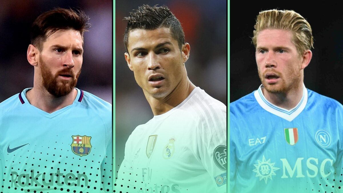 Lionel Messi, Cristiano Ronaldo, Kevin De Bruyne Champions League top assist-providers of all-time