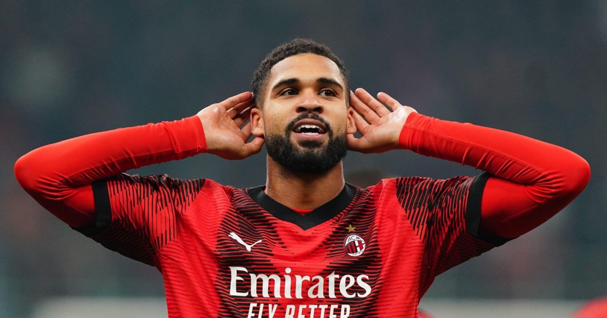 Milano, Italia. 15th Feb, 2024. Foto Spada/LaPresse 15 Febbraio 2024 - Milano, Italia - sport, calcio - Ac Milan Vs Rennes - Europa League 2023/2024 - play off- Stadio San Siro Nella foto: Ruben Loftus-Cheek (AC Milan);esultanza dopo gol 2-0 February 15, 2024 Milan, Italy