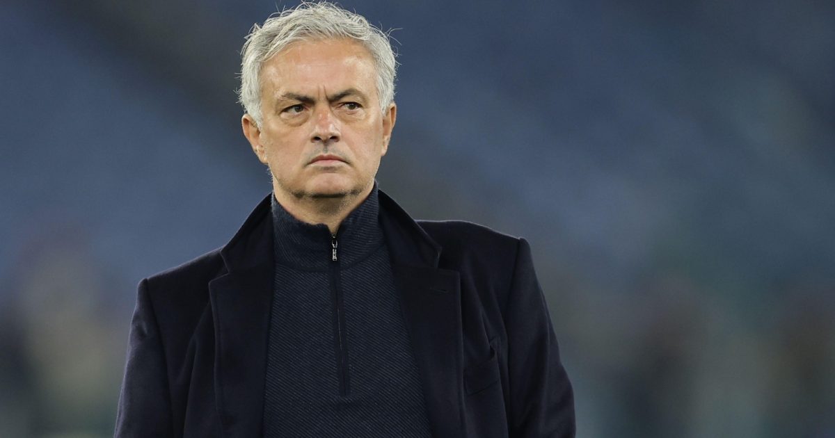 Roma’s Portuguese coach Jose Mourinho looks during italy cup quarter-finals football match SS Lazio vs AS Roma at Olimpico Stadium on January 10, 2024, in Rome.