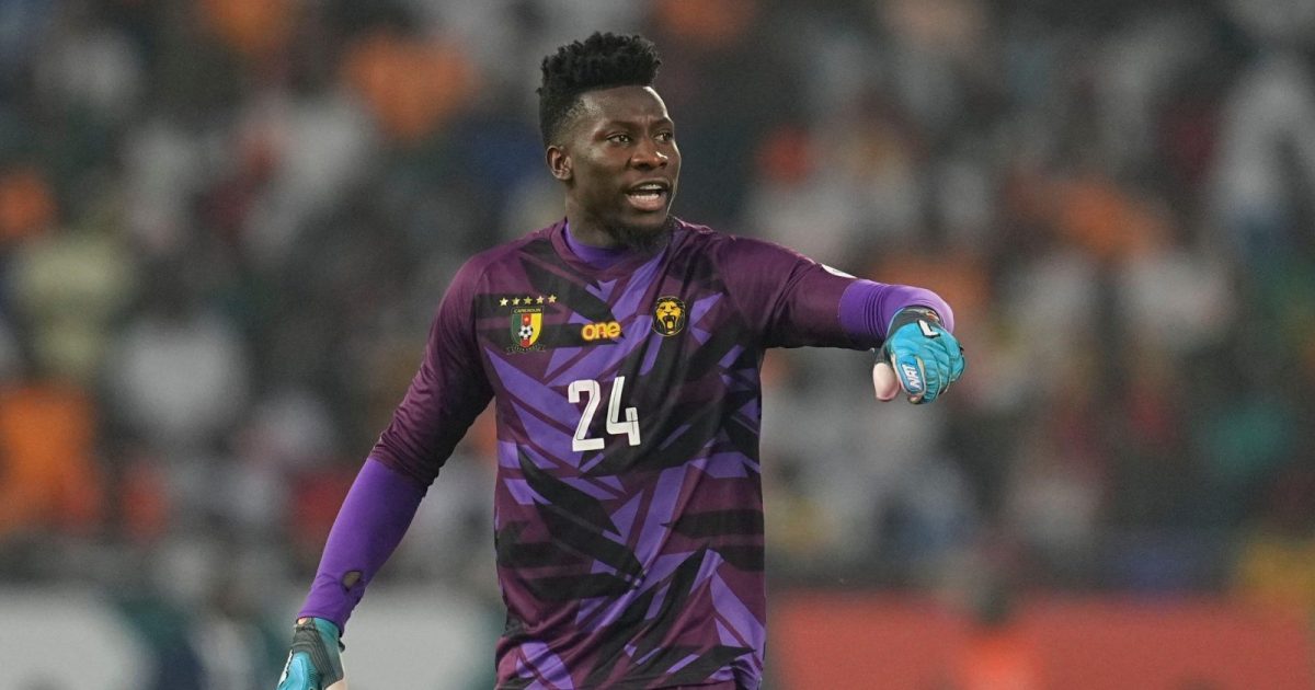 Andre Onana in action for Cameroon.