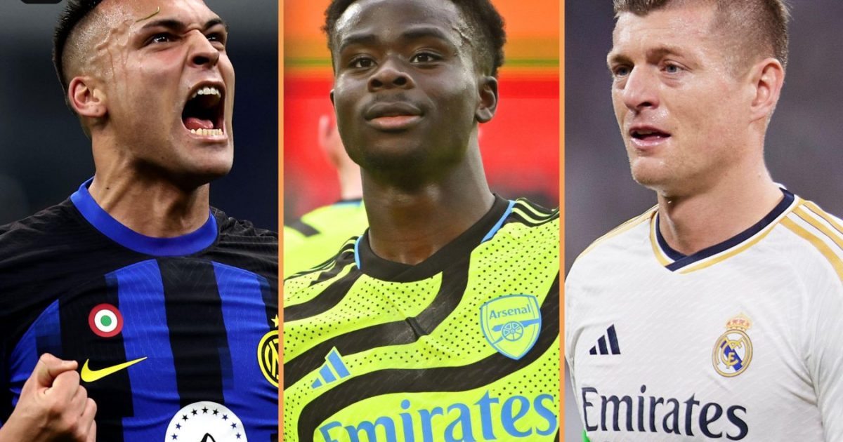 Lautaro Martinez (left), Bukayo Saka (centre) and Toni Kroos (right) miss out on Rio Ferdinand's list of world-class footballers