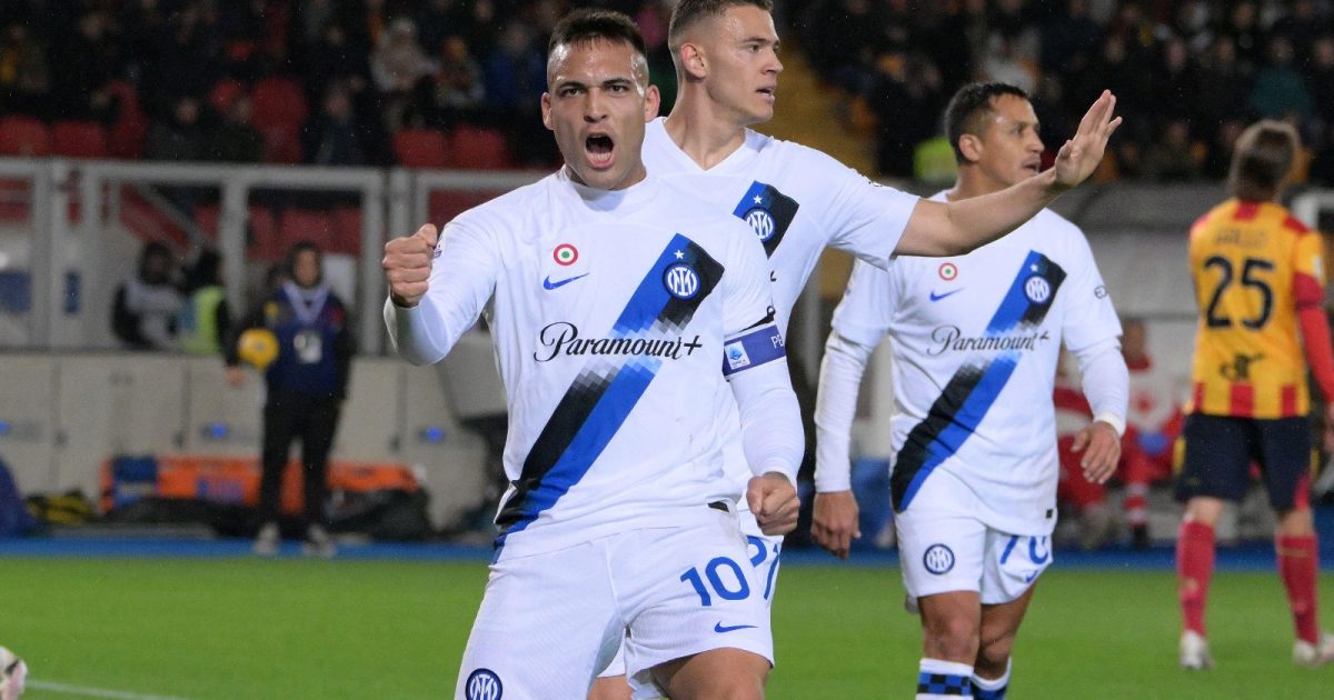 Inter Lautaro Martinez celebrates 2023-24