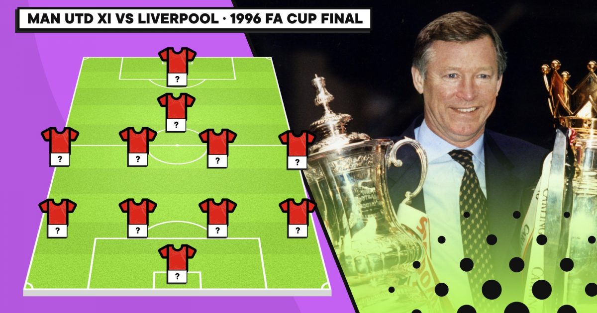 Manchester United's XI in the 1996 FA Cup final victory over Liverpool