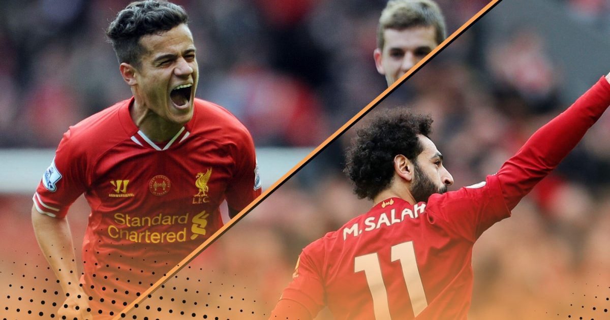 Liverpool top of the Premier League in the month of April - Philippe Coutinho (left) and Mohamed Salah (right)