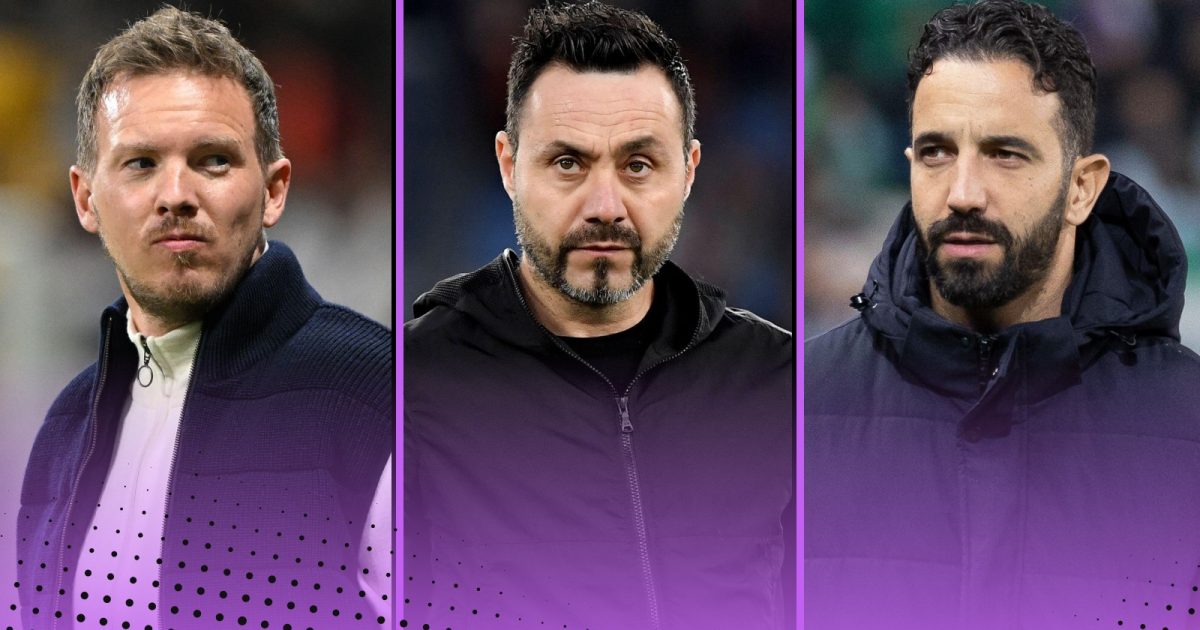 Julian Nagelsmann, Roberto De Zerbi and Ruben Amorim.