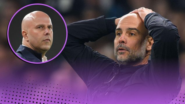 Pep Guardiola has only finished behind four coaches in his entire managerial career – could Liverpool boss Arne Slot be next?