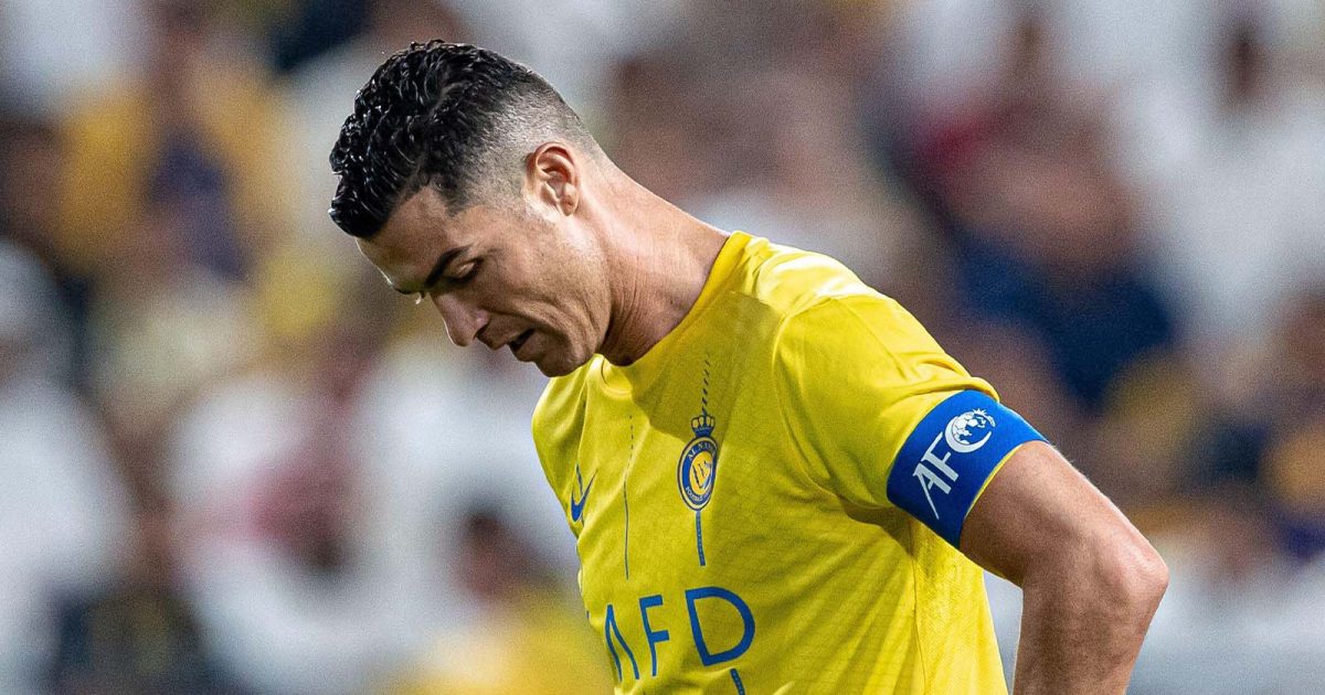 Cristiano Ronaldo of Al-Nassr FC gestures after missing an opportunity