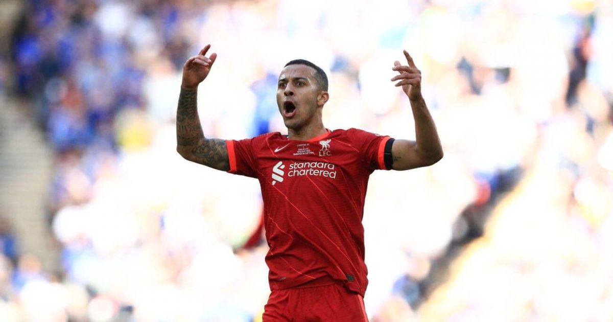 14th May 2022 ; Wembley Stadium, London England; FA Cup Final, Chelsea versus Liverpool: Thiago Alcantara of Liverpool